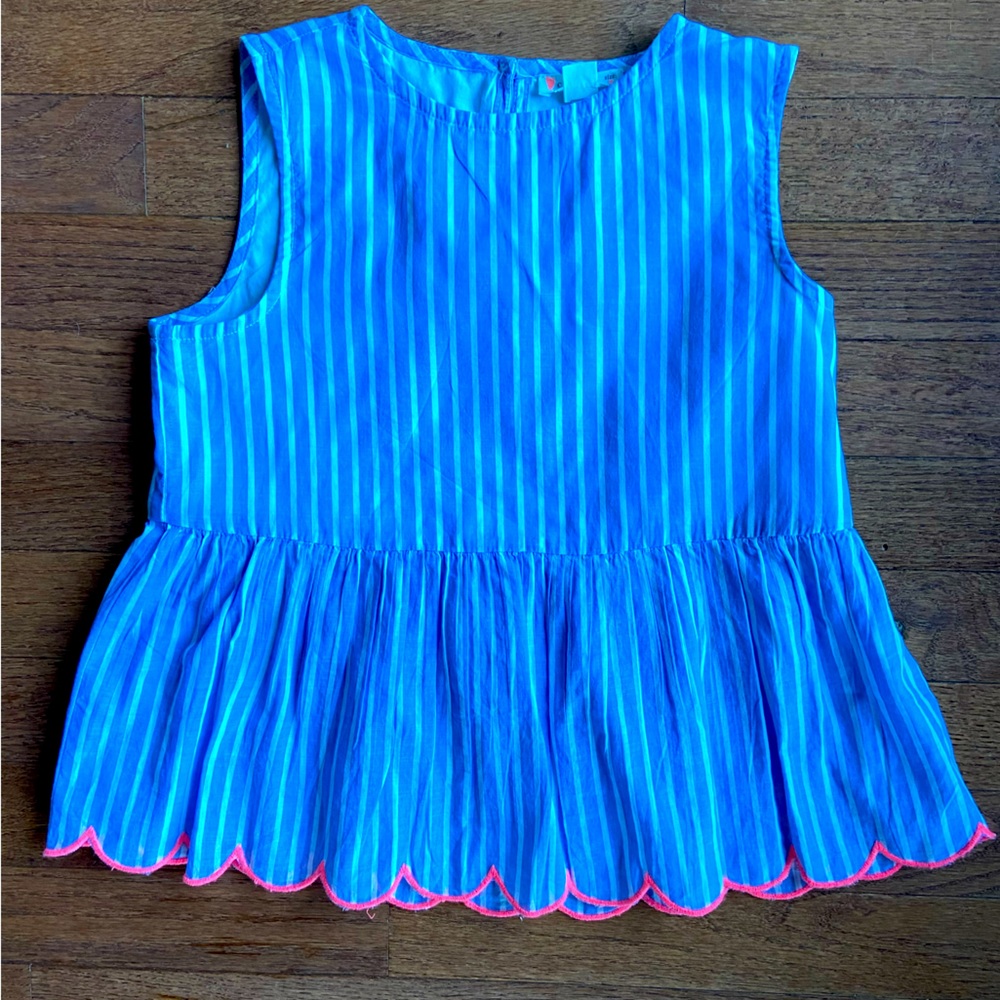 Crewcuts by J.crew peplum top size 7 girls. Button closure at neck in back.